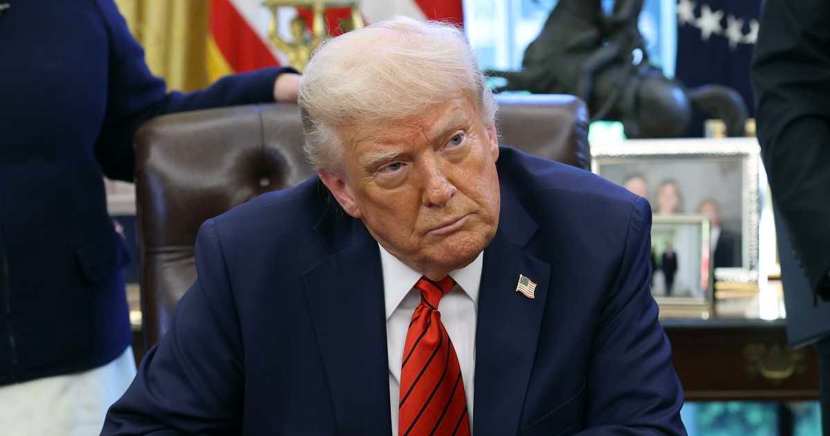In the clip aired by Hayes, Trump is seen leaning back and keeping his eyes closed for an extended period (Photo by Win McNamee/Getty Images)