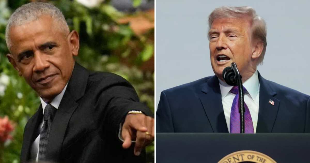 An image-based meme has gone viral, drawing attention because it plays into longstanding comparisons between Donald Trump and Barack Obama (Glenn Stubbe/AP Photo, Chip Somodevilla/Getty Images)