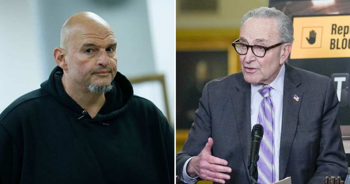 A viral social media post claims John Fetterman called Chuck Schumer a 'traitor' (Getty Images, AP Photo)