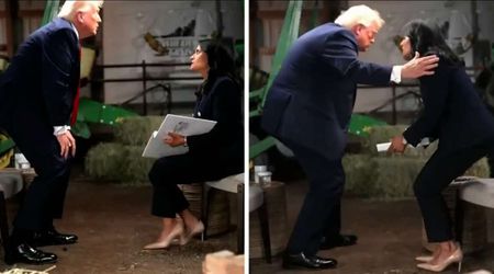 Trump blames rain for his stormy walkout from interview with Kristen Welker