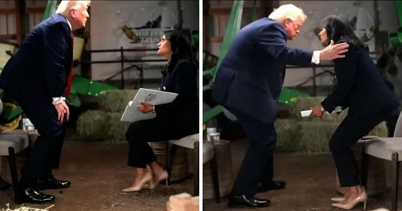 Trump blames rain for his stormy walkout from interview with Kristen Welker