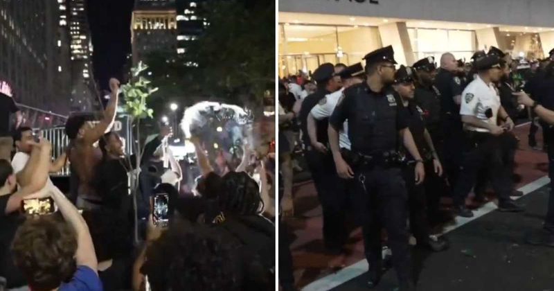 Knicks watch party erupts into chaos as fans clash with police after Game 3 heartbreak