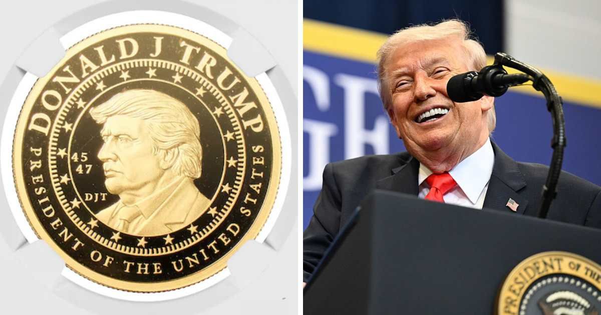 The Trump Organization, run by the president's sons, Eric and Donald Jr., has collaborated with UFC to roll out a set of commemorative coins to mark UFC Freedom 250 on June 14 (UFCstore and Getty Images)