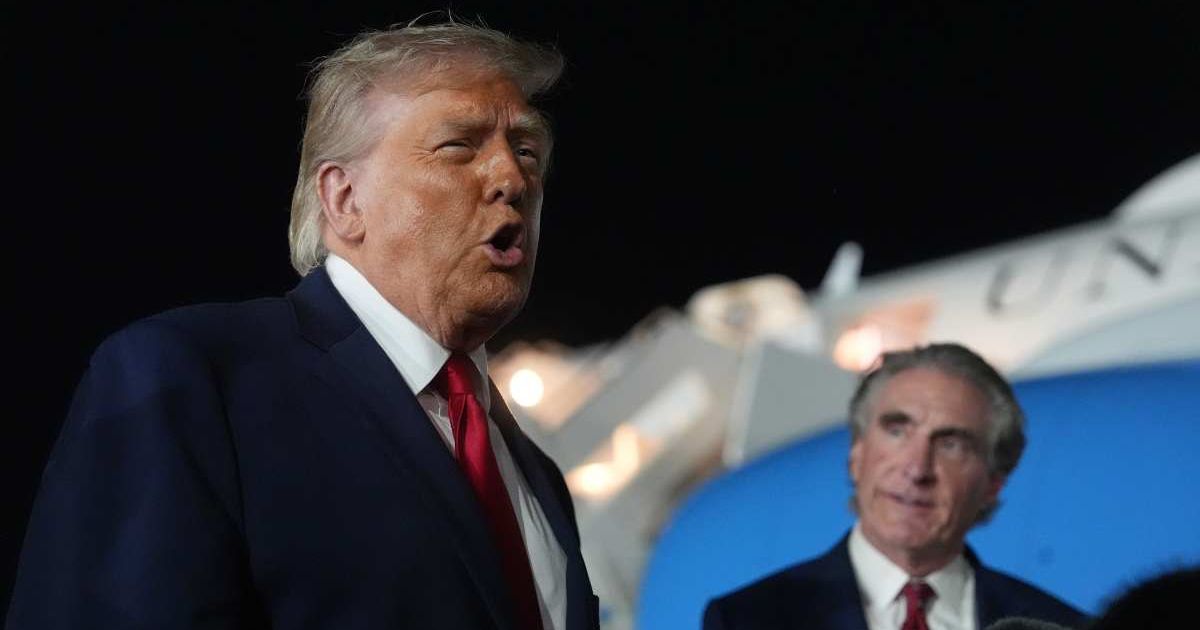 Donald Trump responded after Stephen A Smith joked that he would blame the president if the Knicks lost their NBA Finals game (AP Photo/Mark Schiefelbein)
