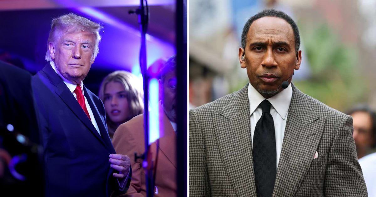 Trump responds to Stephen’s pregame remark by calling him ‘low-IQ’ (Photo by Al Bello/Getty Images, Photo by Aaron M. Sprecher)