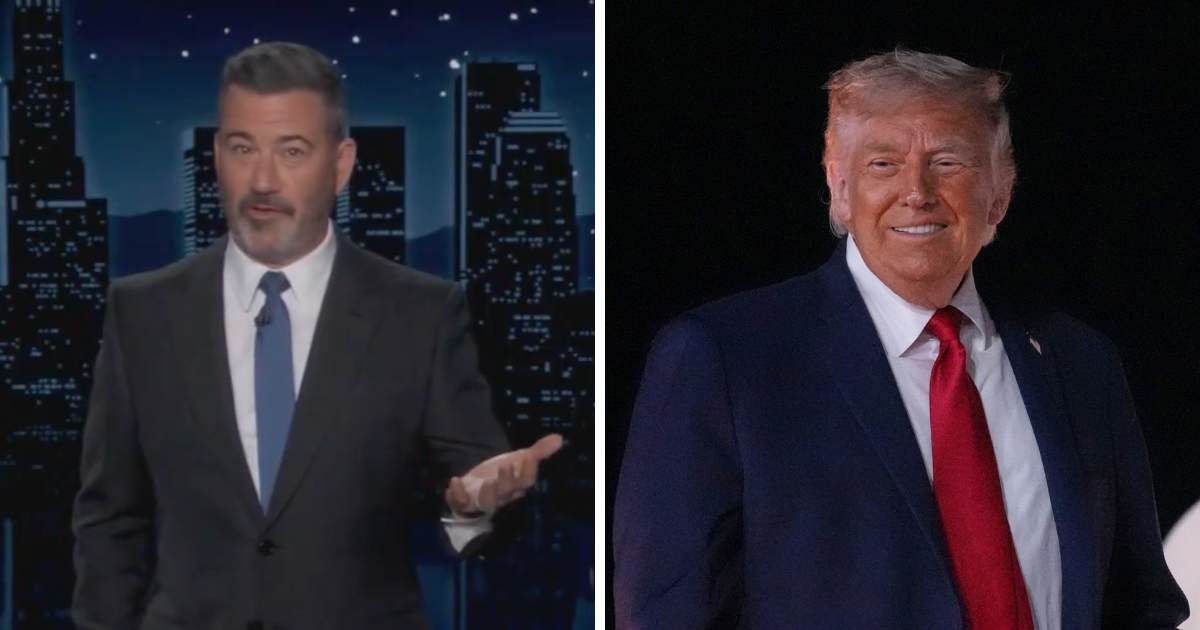 Late-night host Jimmy Kimmel sparked a response from the White House after mocking President Donald Trump over his recent interview with NBC's Kristen Welker (X/@latenightercom, AP Photo)