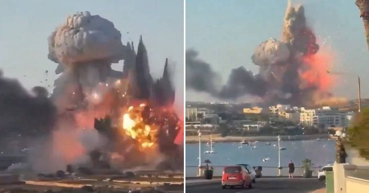 A viral explosion video was shared as footage of a recent military attack linked to US-Iran tensions (@huang3feng/X)
