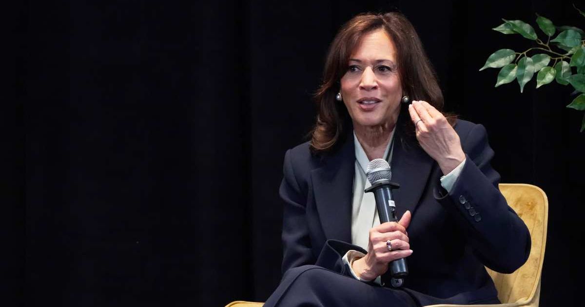 A viral graphic circulated online claiming a DNC poll placed Kamala Harris in eighth position in the 2028 race (AP Photo/Ty ONeil)