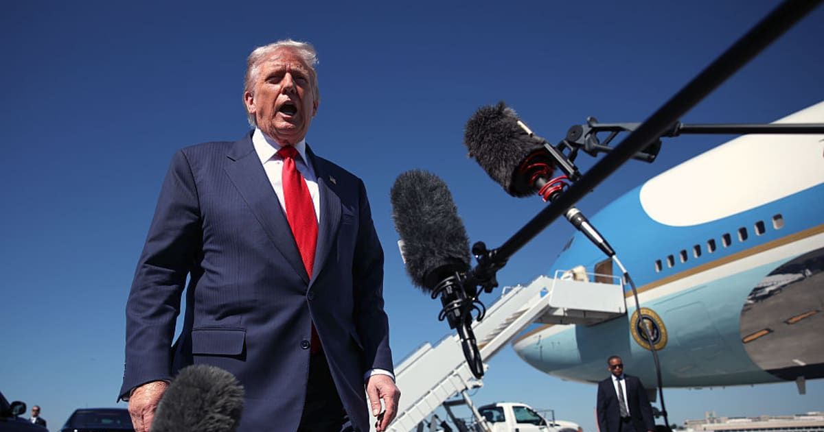 President Donald Trump said the US had supplied weapons to the Kurds, but they allegedly kept the arms instead of distributing them as intended (Samuel Corum/Getty Images)