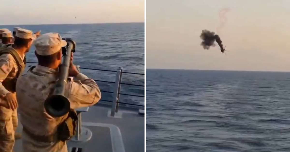 A viral video claimed to show Iranian soldiers destroying a US military helicopter (@Lassegaf_1/X)