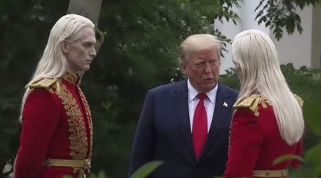Fact Check: Is the viral image of Trump talking to pale-skinned figures real?