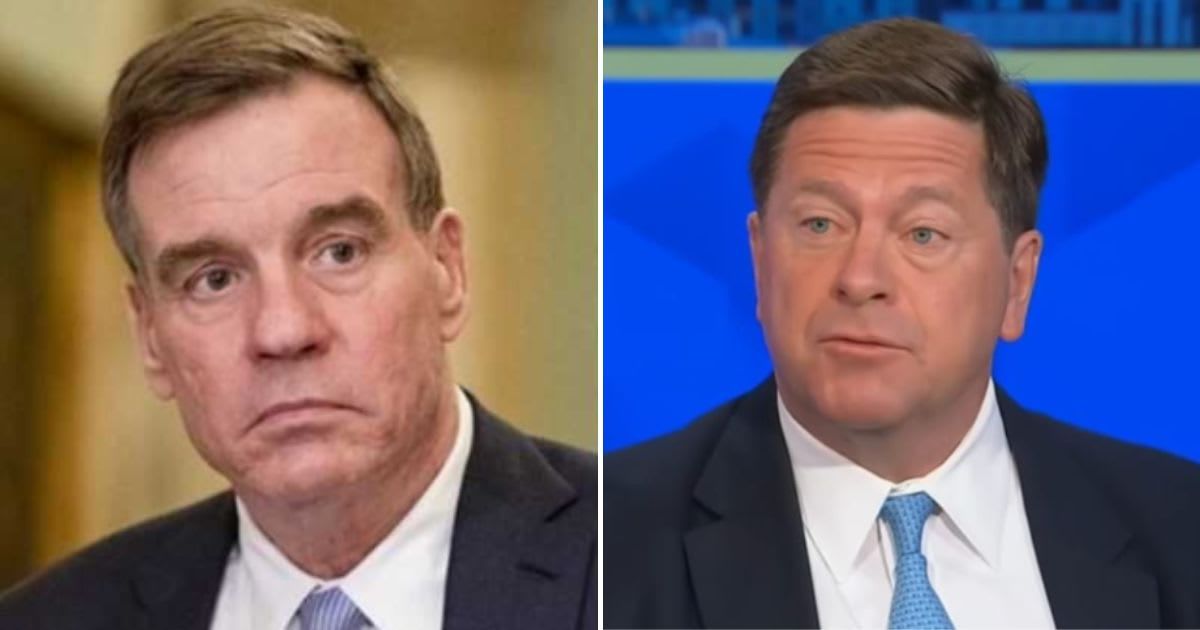 Sen Mark Warner said he hoped US Attorney Jay Clayton would soon be confirmed as Director of National Intelligence, potentially avoiding Bill Pulte's temporary appointment (Samuel Corum/Getty Images, Screengrab/CNBC/YouTube)