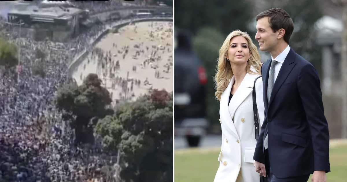 Viral video claims to show a massive crowd protesting against the Ivanka Trump and Jared Kushner-linked resort project in Albania (@jerusalem_capital_palestine/Instagram, Getty Images)