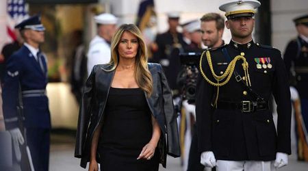 Melania Trump turns heads in all black as military escort accompanies White House UFC arrival