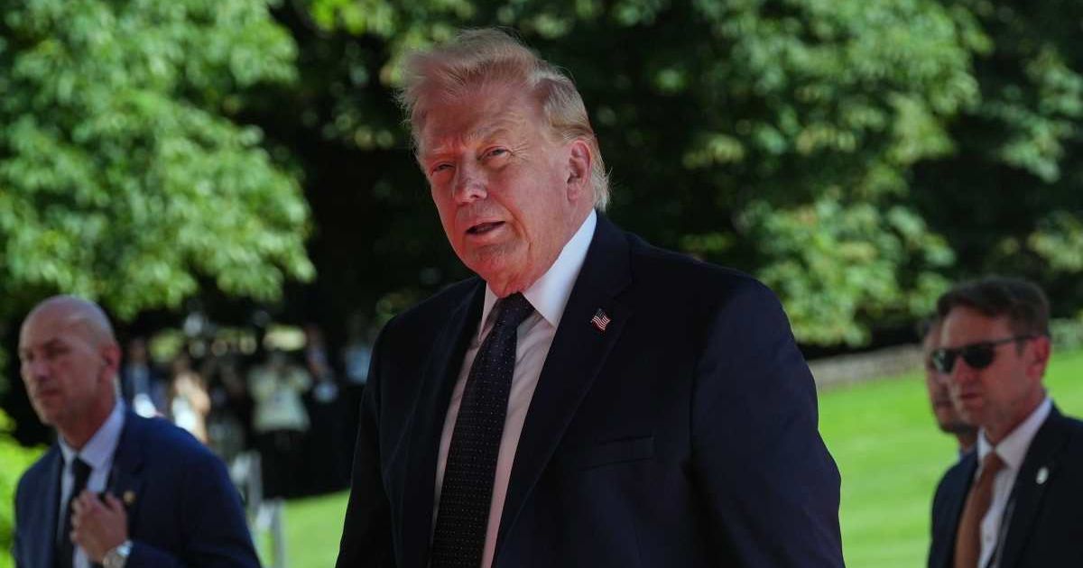 President Donald Trump arrives for the G7 summit in Evian-les-Bains, France, Monday, June 15, 2026 (AP Photo/Thibault Camus)