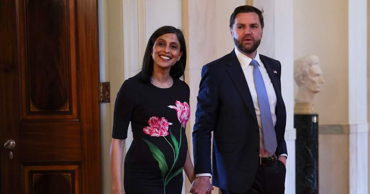 JD Vance is again addressing his interfaith marriage, this time calling his hope that his wife, Usha Vance, may one day convert to Christianity 'just an observation' (Getty Images)
