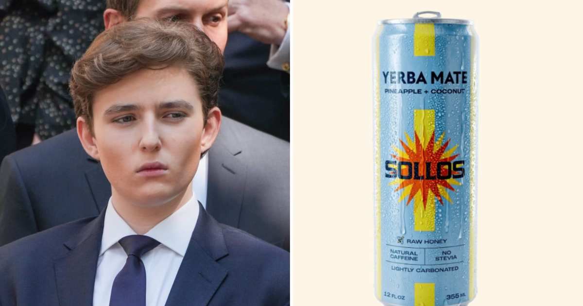 Barron Trump launched a $39 Florida-inspired energy drink under Trump Drinks, marking his first known business venture outside politics (Getty Images, Sollos.com)