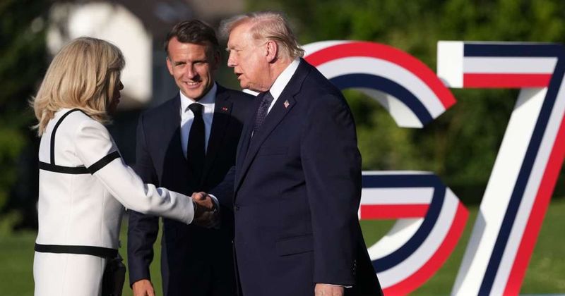 Trump and Brigitte Macron’s lengthy G7 greeting sparks fresh buzz