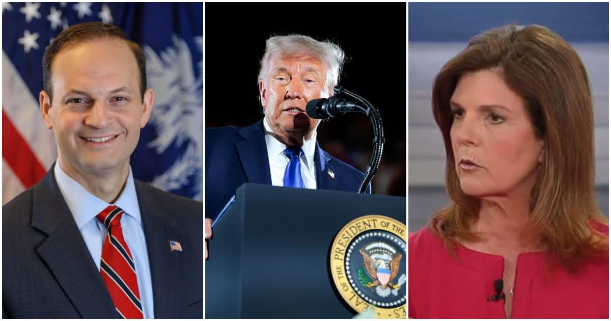 Donald Trump is reportedly considering endorsing both Alan Wilson and Pamela Evette ahead of South Carolina's June 23 GOP runoff (Republicanags.com, Getty Images)