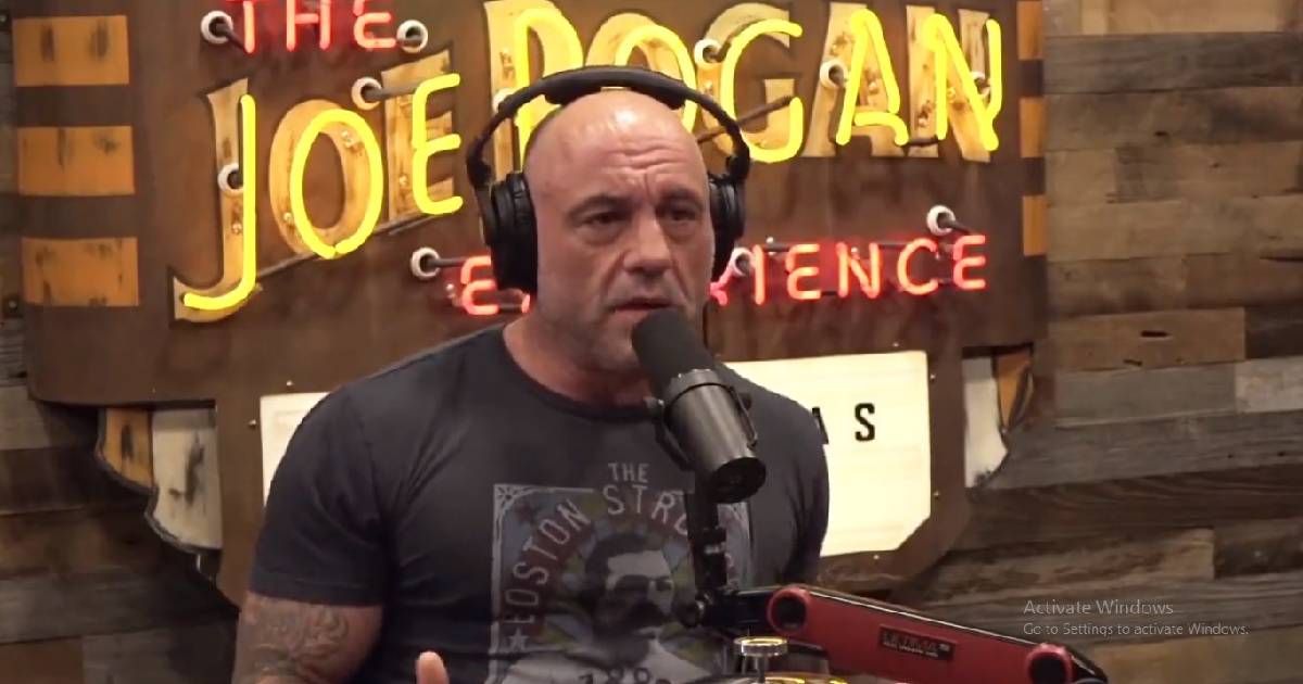 Joe Rogan defended comedians who attended Donald Trump's UFC Freedom 250 and described the spectacle as a 'once-ever' experience (Screengrab/@PowerfulJRE/YouTube)