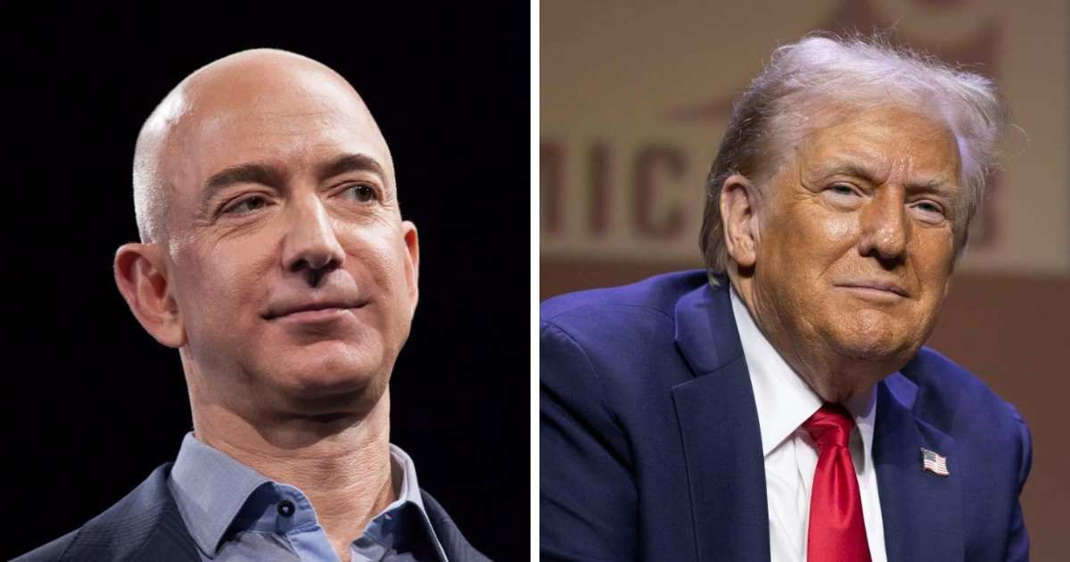 A new book, 'Regime Change', reveals comments Jeff Bezos made about his newspaper, The Washington Post, during a dinner with President Donald Trump in December 2024 (Getty Images)