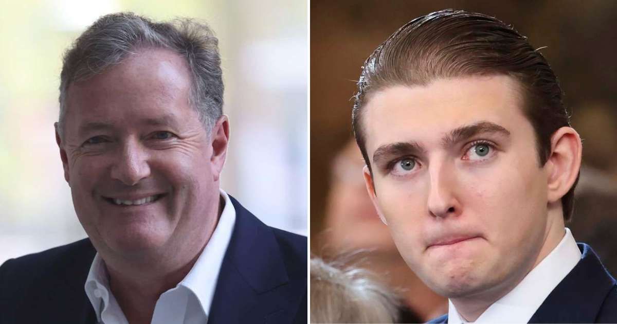 Piers Morgan suggested Barron Trump could have a word with Donald Trump about the FIFA World Cup trophy presentation before the July 19 final at MetLife Stadium (Getty Images)