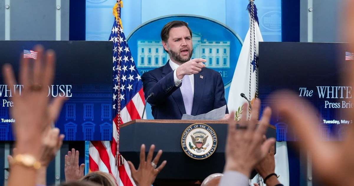 Vice President JD Vance argued that the Iran deal was already working, pointing to record Hormuz oil flows and lower gas prices (AP Photo/Manuel Balce Ceneta)