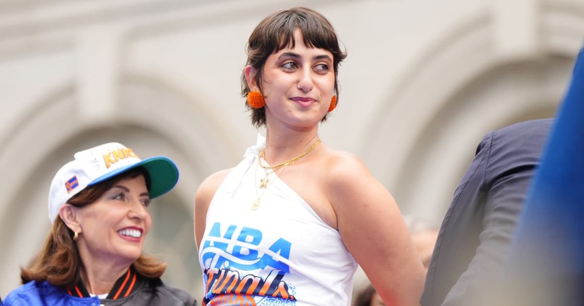 Rama Duwaji looks on during the New York Knicks Championship ticker tape parade and victory rally celebrating winning the 2026 NBA Finals on June 18, 2026 in New York City (Getty Images)