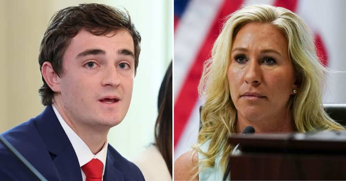 A social media rumor claims Nick Shirley proved that Marjorie Taylor Greene was bribed to oppose Donald Trump (Getty Images)