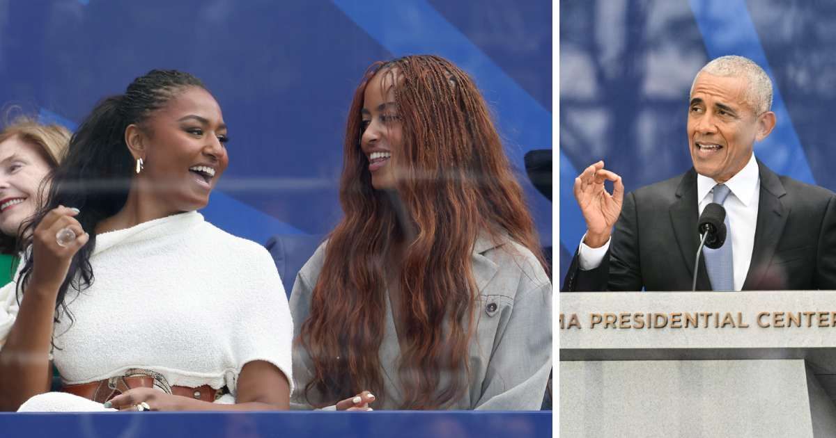 Malia and Sasha Obama joined their parents, Barack and Michelle Obama, for the ceremony in Chicago, Illinois, on June 18, 2026 (Getty Images)