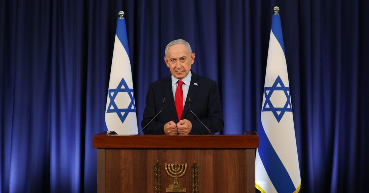 A viral social media post claims Benjamin Netanyahu is planning an attack on the US, according to leaked intelligence (Ronen Zvulun, Pool Photo via AP)