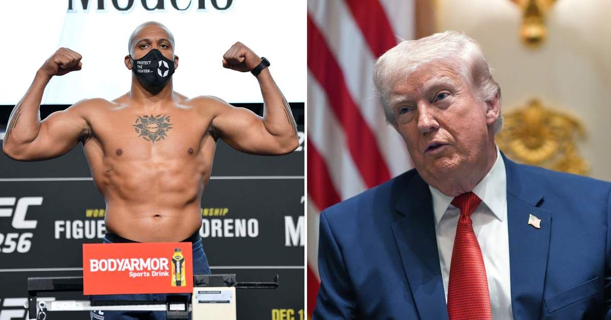 A viral video claimed to show UFC champion Ciryl Gane refusing to shake hands with Donald Trump after UFC Freedom 250 (Getty Images, AP Photo)