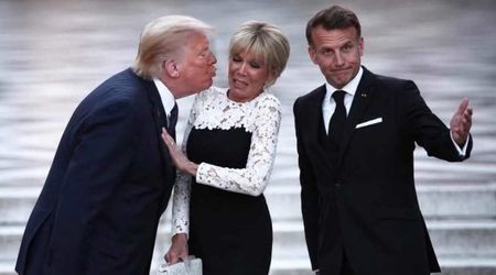 Fact Check: Is the viral image of Brigitte Macron pulling away as Trump tries to kiss her real?