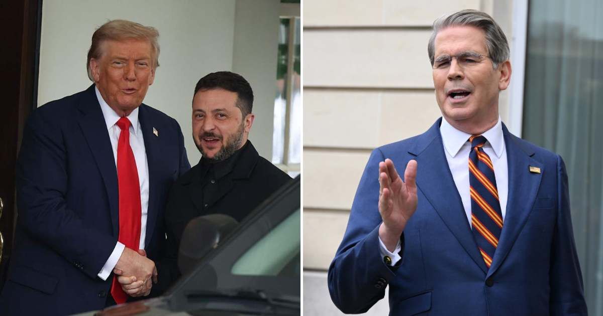 A forthcoming book revealed deep rifts in President Donald Trump's team, alleging Treasury Secretary Scott Bessent sought to block Ukrainian President Volodymyr Zelenskyy from the White House (Tasos Katopodis/Getty Images, AP Photos/Emma Da Silva)
