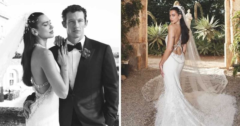 Dua Lipa shares first official wedding photos with Callum Turner, debuts Chanel bridal gown