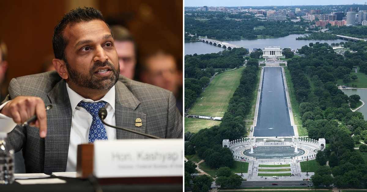 As per a viral claim, Kash Patel announced that the Antifa Algae Attack Task Force was involved in the probe into the vandalism of the Lincoln Memorial Reflecting Pool (Getty Images)