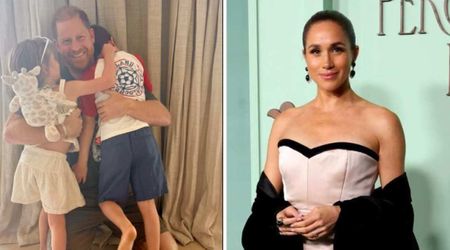 Prince Harry seen posing with his two kids in unseen Father's Day photo shared by Meghan Markle