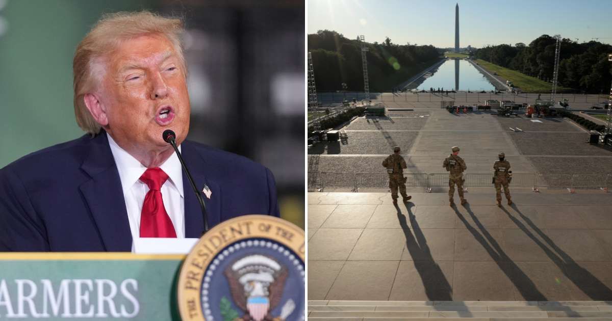 Rumor claims that President Donald Trump has deployed the National Guard to protect the Lincoln Memorial Reflecting Pool (AP Photo, Getty Images)