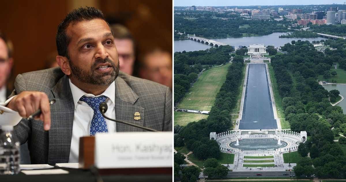 Amid controversy over the Lincoln Memorial Reflecting Pool, a viral rumor claimed FBI Director Kash Patel announced protected-species charges (Getty Images, AP Photo)
