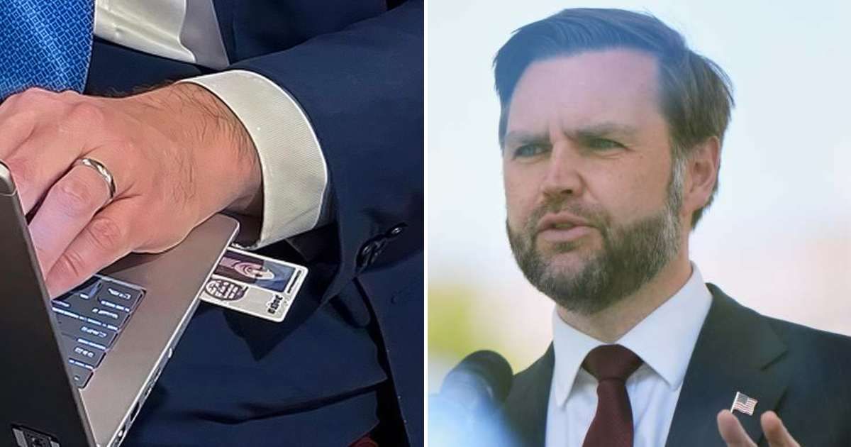 A viral photo of JD Vance's CAC card sparked speculation that it belonged to a woman, with some users claiming it resembled Laura Loomer (@SpencerHakimian/X, Getty Images)
