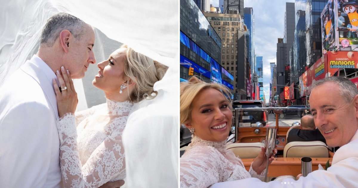 Jacqui Heinrich and Brian Fitzpatrick celebrated their marriage with a Catholic ceremony and a yacht reception (@jacquiheinrich/Instagram)