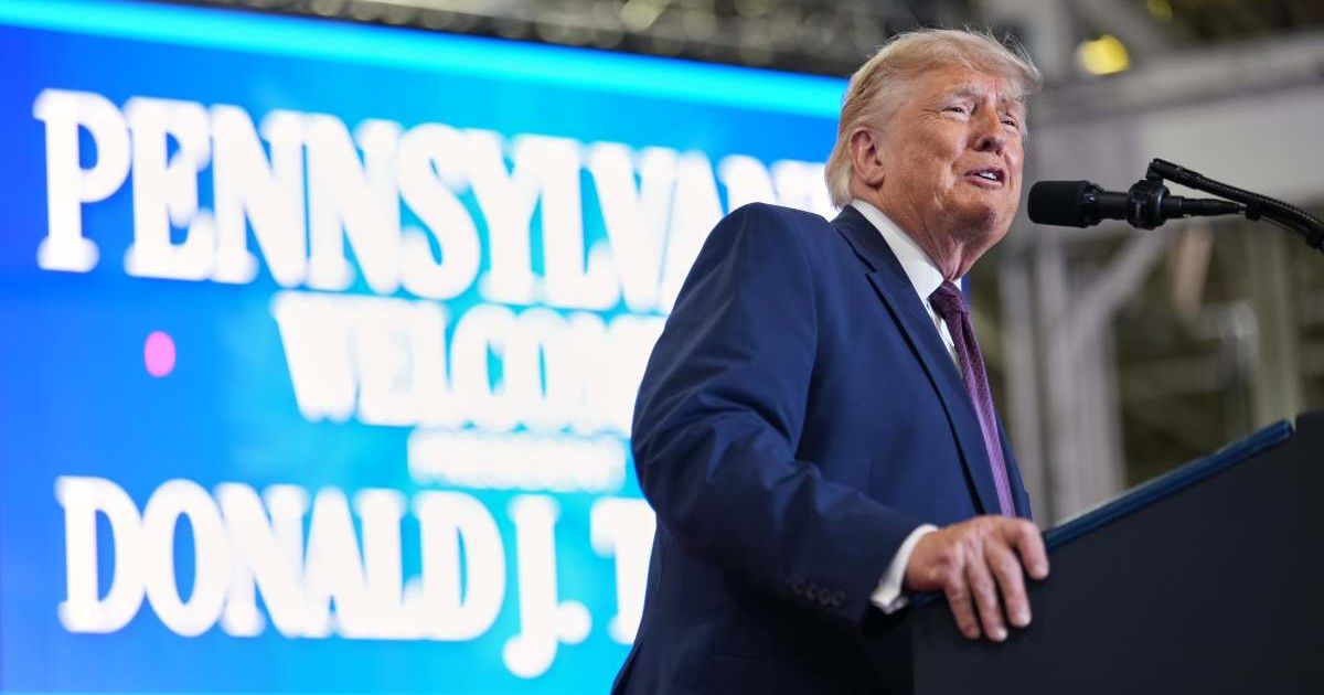 President Donald Trump hinted at support for nationwide right-to-carry legislation while speaking at an event in Pennsylvania (AP Photo/Julia Demaree Nikhinson)
