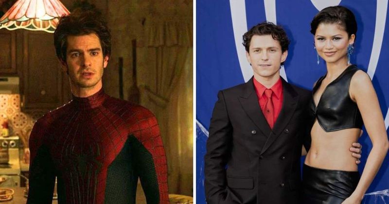 Tom Holland reacts after Zendaya reveals her first date was at Andrew Garfield's 'Spider-Man' movie