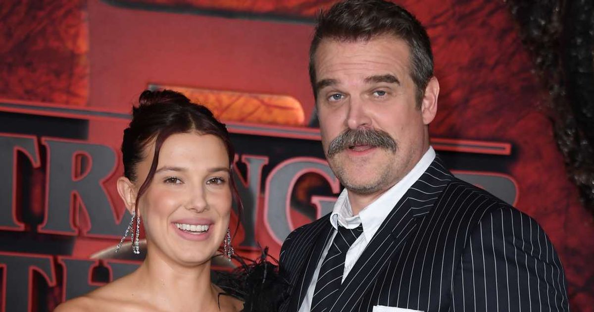 Millie Bobby Brown was seen discussing a new Netflix project with David Harbour during a podcast appearance (Getty Images)