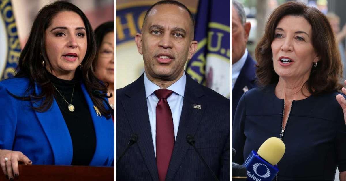 Jeffries, Hochul, and other Democrats blasted the ruling, with Rep Delia Ramirez calling the court of advancing a 'white-supremacist agenda' (Getty Images)