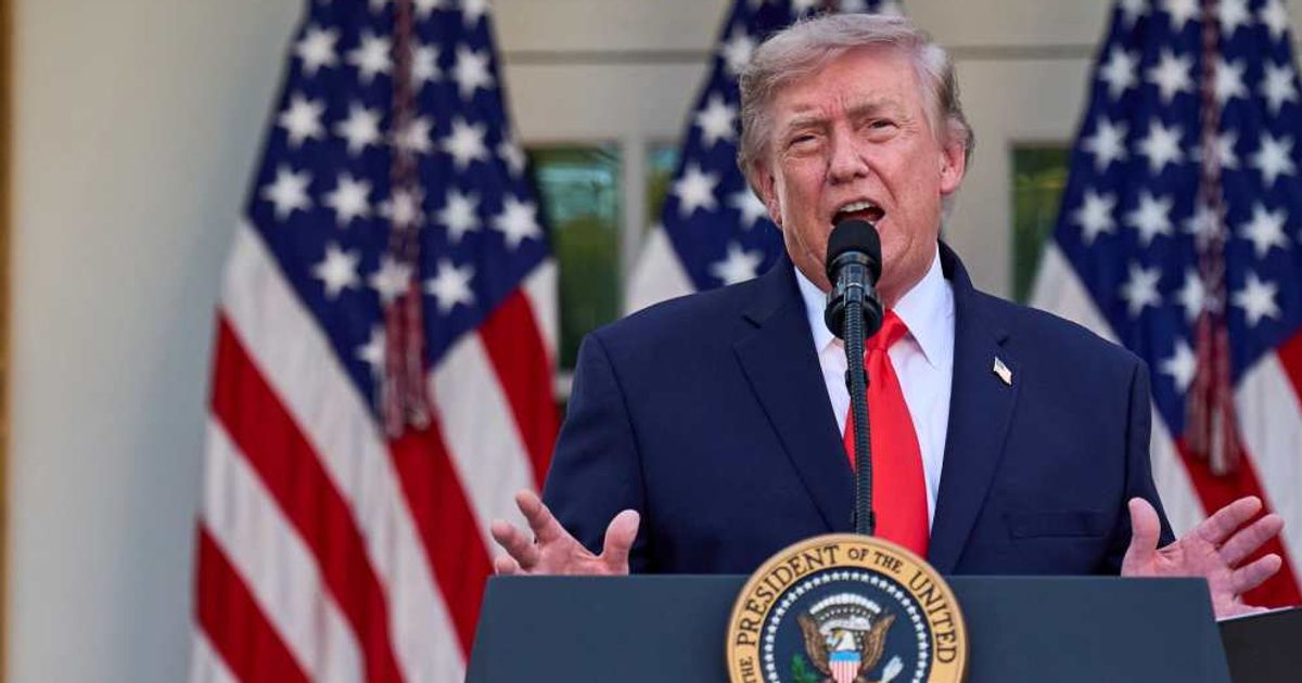 President Donald Trump said thousands with final removal orders remained in the US because courts had slowed immigration cases (AP Photos)