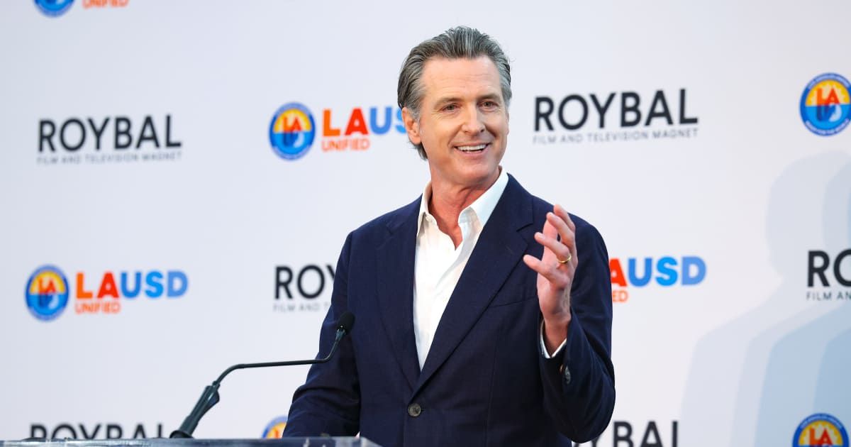 California Governor Gavin Newsom proposed a national public equity fund that would give Americans a share of AI industry generated financial gains (Getty Images)