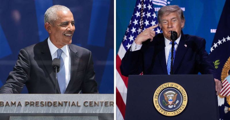 Trump pits his military academy photo against teenage Obama after 'obsession' jab