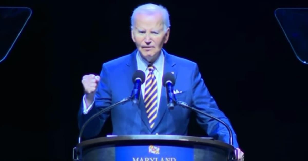 Former president Biden's speech was repeatedly interrupted by hecklers during one of his highest-profile public appearances in recent weeks (Screengrab/ X @BreannaMorello)