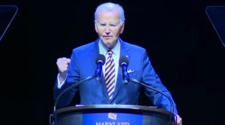 Joe Biden’s speech derailed by hecklers as he urges Democrats to ‘get up, dammit’